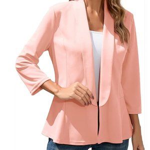 KOJOOIN Women Plus Size Casual Blazer Open Front Work Office Cardigan